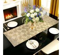 FAVE Gold Small Table Runner 36 Inch Dresser Vinyl Runner