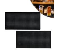 Favengo 2 Pcs Rubber Bar Mat 30*15cm Non-Slip Bar Service Spill Mat Restaurant Kitchen Counter Bars Pad Antiskid Drying Dish Mats Bars Table Mat Bar Drip Mats Trim Bar Rail Runners for Bar Restaurant