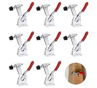 Favengo 8 Pcs Toggle Clamp GH-201-B Antislip Red Horizontal Clamp Heavy Duty Quick-Release Clamps Hand Tool Toggle Latch Clampa with 198Lbs Holding Capacity for Machine Operation, Woodworking, Welding