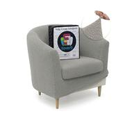 FAVERTI Club Armchair Cover with Seat Cover | Super Elastic Cover Compatible with IKEA TULLSTA and BAKLA Armchairs | Model NOVELE | Light Grey | Jacquard Fabric Quality Cotton Feel