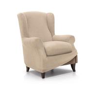 FAVERTI® Elastic Armchair Cover 70 to 100 cm | Real Model | Beige | Adjustable Universal Armchair Cover | Jacquard Fabric Quality Protector Cotton Feel