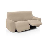 FAVERTI® Elastic Sofa Cover Relax Feet Together Reclining Two Seater Two Feet from 135 to 210 cm | Real Model | Beige | Folding Sofa Cover | Quality Protector Jacquard Fabric Cotton Feel
