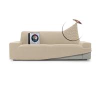 FAVERTI® Super Elastic 2-Seater Sofa Cover from 140 to 180 cm | Model NOVELE | Beige | Universal Cover Ideal for Any Shape of Sofa | Quality Protector Jacquard Fabric Cotton Feel