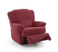 FAVERTI® Super Elastic Relax Armchair Cover from 70 to 90 cm | Model NOVELE | Dark Fuchsia | Recliner Cover Separate Feet | Quality Protector Jacquard Fabric Cotton Feel