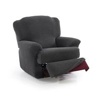 FAVERTI® Super Elastic Relax Armchair Cover from 70 to 90 cm | Model NOVELE | Dark Grey | Recliner Cover Separate Feet | Quality Protector Jacquard Fabric Cotton Feel