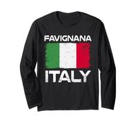 Favignana Italy Flag Distressed Sicilian Pride Long Sleeve T-Shirt