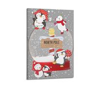 FAVIRXPYU Animal Cartoon Style Arctic Christmas Animals Artwork Decorative Painting Canvas Wall Posters And Modern Family Bedroom Decor 16x24inch(40x60cm)