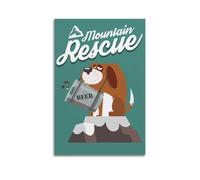 FAVIRXPYU Animal Cartoon Style Mountain Rescue Dog Artwork Decorative Painting Canvas Wall Posters And Modern Family Bedroom Decor 08x12inch(20x30cm)