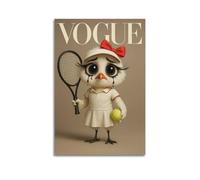 FAVIRXPYU Animal Realistic Style Fashion Tennis Chicken Artwork Decorative Painting Canvas Wall Posters And Modern Family Bedroom Decor 12x18inch(30x45cm)