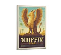 FAVIRXPYU Animal Retro Style Iran Griffin Artwork Decorative Painting Canvas Wall Posters And Modern Family Bedroom Decor 16x24inch(40x60cm)