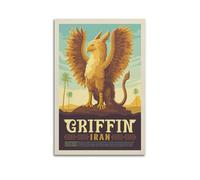 FAVIRXPYU Animal Retro Style Iran Griffin Artwork Decorative Painting Canvas Wall Posters And Modern Family Bedroom Decor 16x24inch(40x60cm)