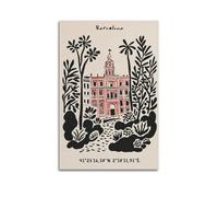 FAVIRXPYU City Travel Print Style Spain Barcelona Architecture Decorative Painting Canvas Wall Posters And Modern Family Bedroom Decor 12x18inch(30x45cm)