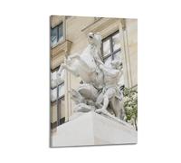 FAVIRXPYU Paris France Classical Stone Horse Taming Figure Art Sculpture Decorative Painting Canvas Wall Posters And Modern Family Bedroom Decor 24x36inch(60x90cm)