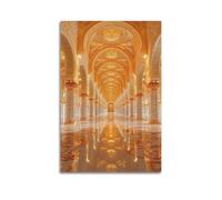 FAVIRXPYU Religious Architecture Art UAE Abu Dhabi Mosque Decorative Painting Canvas Wall Posters And Modern Family Bedroom Decor 20x30inch(50x75cm)