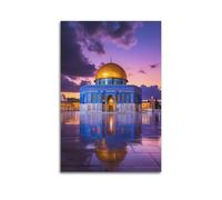 FAVIRXPYU Religious Architecture Beautiful Islamic Golden Dome Mosque Decorative Painting Canvas Wall Posters And Modern Family Bedroom Decor 12x18inch(30x45cm)