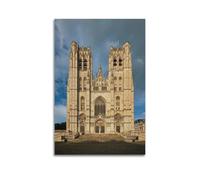 FAVIRXPYU Religious Architecture Retro Belgium Antwerp Cathedral Decorative Painting Canvas Wall Posters And Modern Family Bedroom Decor 08x12inch(20x30cm)