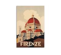 FAVIRXPYU Religious Architecture Retro Italy Florence Duomo Decorative Painting Canvas Wall Posters And Modern Family Bedroom Decor 08x12inch(20x30cm)