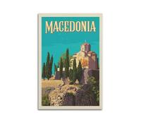 FAVIRXPYU Religious Architecture Retro North Macedonia Church Decorative Painting Canvas Wall Posters And Modern Family Bedroom Decor 08x12inch(20x30cm)