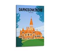 FAVIRXPYU Religious City Retro Illustration Style Germany Dresden Garrison Church Decorative Painting Canvas Wall Posters And Modern Family Bedroom Decor 20x30inch(50x75cm)