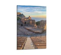 FAVIRXPYU Religious Landscape Realistic Sicily Ancient Theater Ruin Decorative Painting Canvas Wall Posters And Modern Family Bedroom Decor 24x36inch(60x90cm)