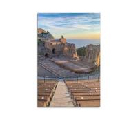 FAVIRXPYU Religious Landscape Realistic Sicily Ancient Theater Ruin Decorative Painting Canvas Wall Posters And Modern Family Bedroom Decor 12x18inch(30x45cm)