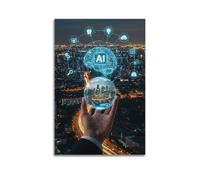 FAVIRXPYU Tech Sci Fi Futuristic AI City Hologram Decorative Painting Canvas Wall Posters And Modern Family Bedroom Decor 12x18inch(30x45cm)