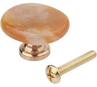 FAVIYA Crystal Glass Door Knobs ，Cabinet Handles Pulls 1 Pack Amethyst Natural Ore Flake Brass Single Hole Drawer Pull Cabinet Door Vanity Knob White Crystal (Color : Topaz)