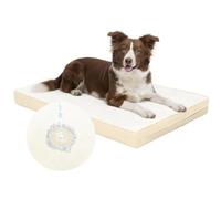 Favodormir Waterproof Large Dog Bed for Crate,Orthopedic Dog Mattress,Washable Removable PU Leather Cover,Foam Pet Bed Cushion,Travel Mat For Indoor Outdoor,104x68x8cm,Beige