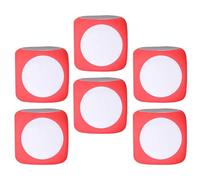 FAVOMOTO 6 Pieces Dry Erase Dice Craft Round Foam Dice Writing Cube Wiping Cube 6 Sides Counting Cube Giant Cube Blank Large Blank Dice for Teaching