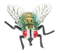 FAVOMOTO Plastic Fly Figurine, Realistic Green Big Fake Fly Model Cognitive Plaything Scary Tricky Simulated Prank Insect Props for Joke Tricking People Party Supplies
