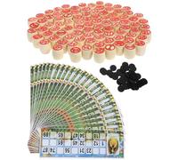 FAVOMOTO Russian Lotto Board Game Russian Bingo Games Souvenirs Board Games for Family Tambola Kit of Wooden Barrels Cards Bingo Toys Chips