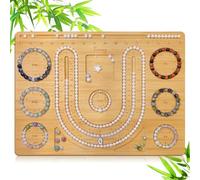 Favonuovy Bead Boards for Jewelry Making Bamboo Bracelet Measurement Board 4.5" 5" 5.5" 6" 6.5" 7" 7.5" All in Inches Beading & Jewelry Making Trays Mats Wooden Bracelets and Necklace Design Board