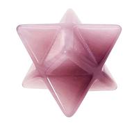 favoramulet 1 Inch Purple Cat's Eye Merkaba Star, Healing Crystal Carving Geometric Eight-Pointed Sacred Star for Divine Meditation Spiritual Positive Energy Therapy