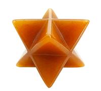 favoramulet 1 Inch Red Aventurine Merkaba Star, Healing Crystal Carving Geometric Eight-Pointed Sacred Star for Divine Meditation Spiritual Positive Energy Therapy