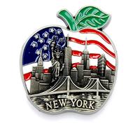 Favorict Big Apple New York Souvenir Metal Fridge Magnet NY - Brooklyn Bridge, Chrysler Building, Statue of Liberty, Empire State Building NYC Metal Magnet Pack 1