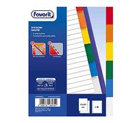 Favorit 100500802 Universal Hole Dividers for Ring Binders with 6 Colored Neutral Notches, Internal Size A5, Polypropylene (Non-Toxic Plastic)