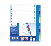Favorit 400132502 Universal Hole Dividers for Ring Binders with 12 Coloured Neutral Notes, Inner Size 23 x 29.7 cm Polypropylene (Non-Toxic Plastic)