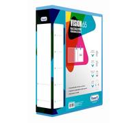 Favorit Customisable Binder with Pocket on Cover and Spine, Inner Size 22 x 30 cm, 4 Rings (Squares) H 65, Light Blue