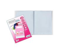FAVORIT Display Book with Fixed Envelopes and Front Pocket Customisable for Sheets 140 Envelopes, 22 x 30 cm, Transparent