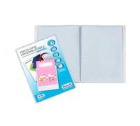 FAVORIT Display Book with Fixed Envelopes and Front Pocket Customisable for Sheets 6 Envelopes, 22 x 30 cm, Transparent