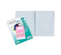 FAVORIT Display Book with Fixed Envelopes and Front Pocket Customizable for Sheets 90 Envelopes, 22 x 30 cm, Transparent
