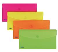 Favorit Pack of 5 Neon DL Polypropylene Matt Button Bags - Assorted Colours