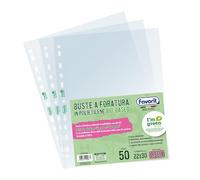 Favorit Perforated Envelopes in Smooth Polyethylene, High Thickness Format 22 x 30 cm, Pack of 50, Transparent with at Least 30% Bio-Based Polyethylene