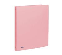 Favorit Polypropylene Pastel Binder 22 x 30 cm, 4 Round Rings with 15 mm Diameter, Pastel Pink