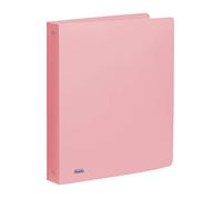 Favorit Polypropylene Pastel Binder 22 x 30 cm, 4 Round Rings with 30 mm Diameter, Pastel Pink