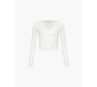 Favorite Daughter Womens White I Feel Pretty V-neck Knitted Cardigan S
