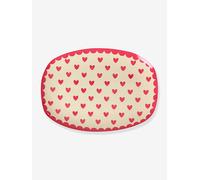 FAVORITE HEARTS rectangular plate, small size, RICE Red Kiss red