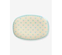 FAVORITE HEARTS rectangular plate, small size, RICE Red Kiss sky blue