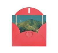 Favorite Mountains And Waters Elegant Greeting Card On Pearl Paper - Premium Shimmering Design For Christmas, Birthday, Wedding & Valentine’s Day Celebrations