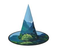 Favorite Mountains And Waters Halloween Hat â€“ Spooky Party Costume Accessory With Full-Print Design â€“ Lightweight Foldable Witch Hat For Halloween, Carnival, Masquerade & Role Play Events